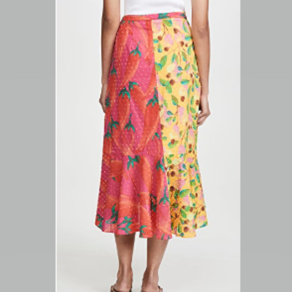 Farm Rio Garden Mix Wrap Skirt Floral Sizes L NWT - Picture 2 of 12